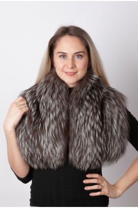 Silver fox fur collar - neck warmer